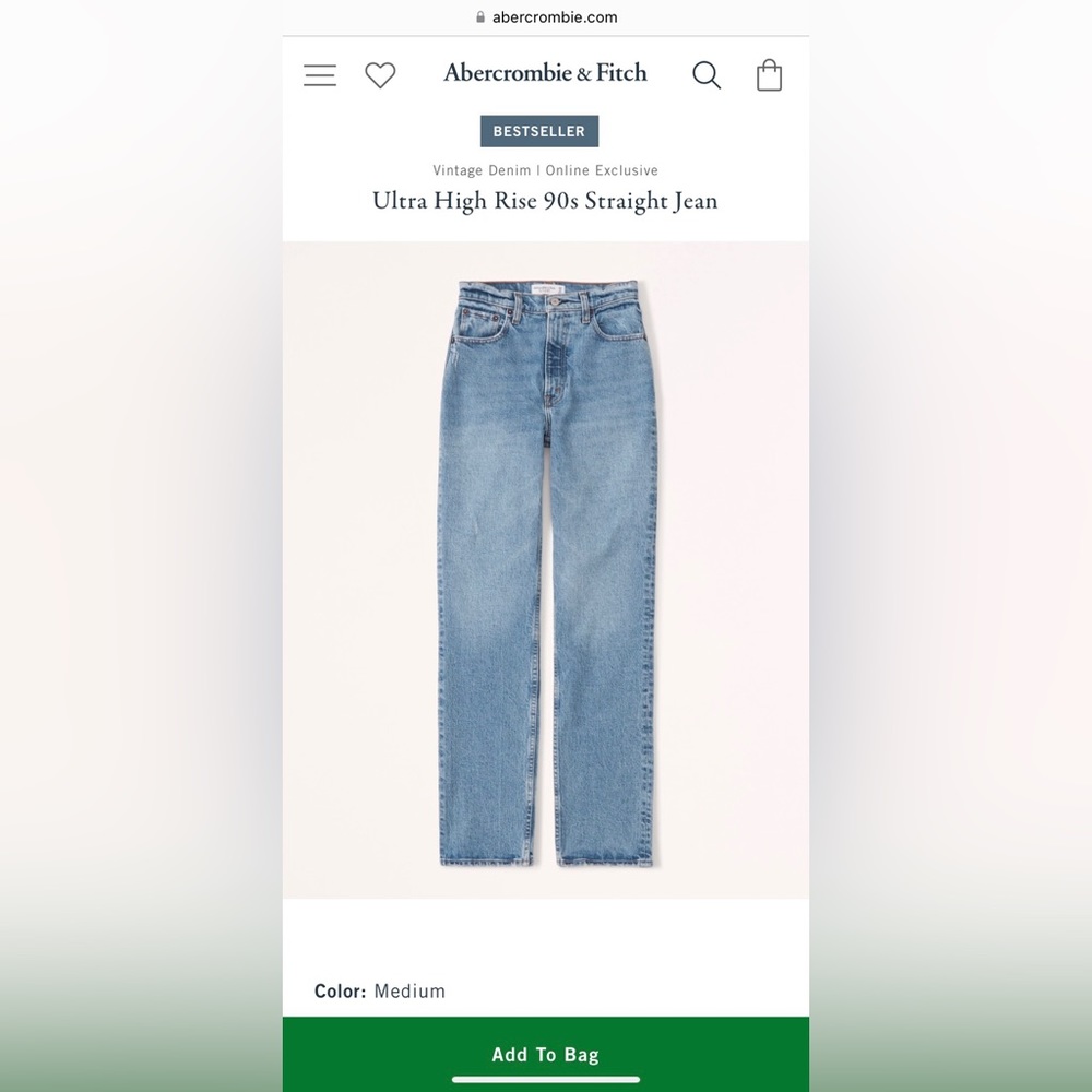 Abercrombie 90’s straight ultra high rise jeans